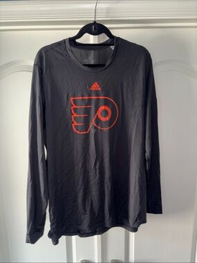 Adidas Men’s Black Long Sleeve Shirt with Orange Flyers Logo